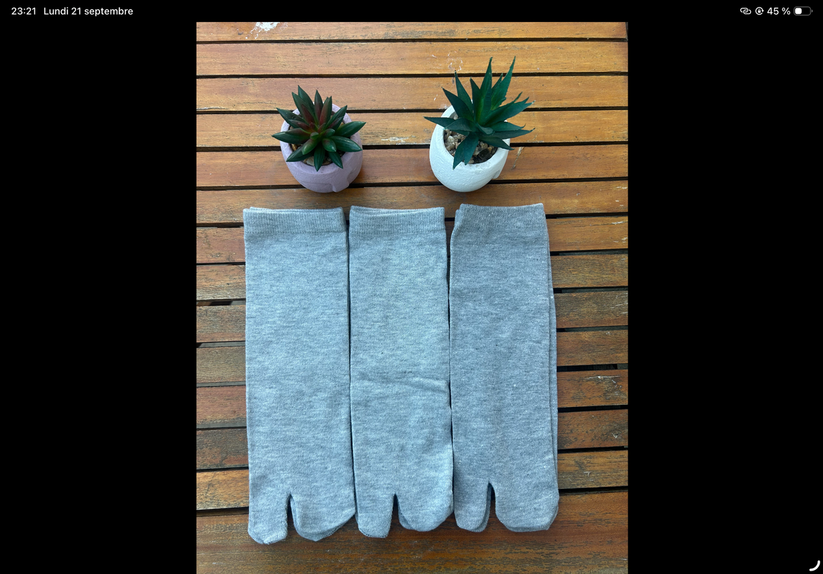 3 Paires de Chaussettes Tabi – Gris