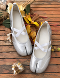 Mary Jane Tabi à Brides Croisées — Argenté