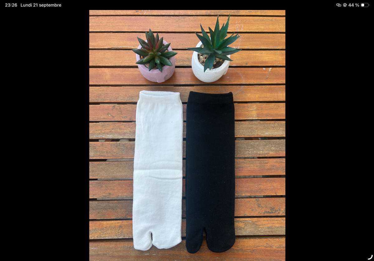 2 Paires de Chaussettes Tabi – Noir et Blanc