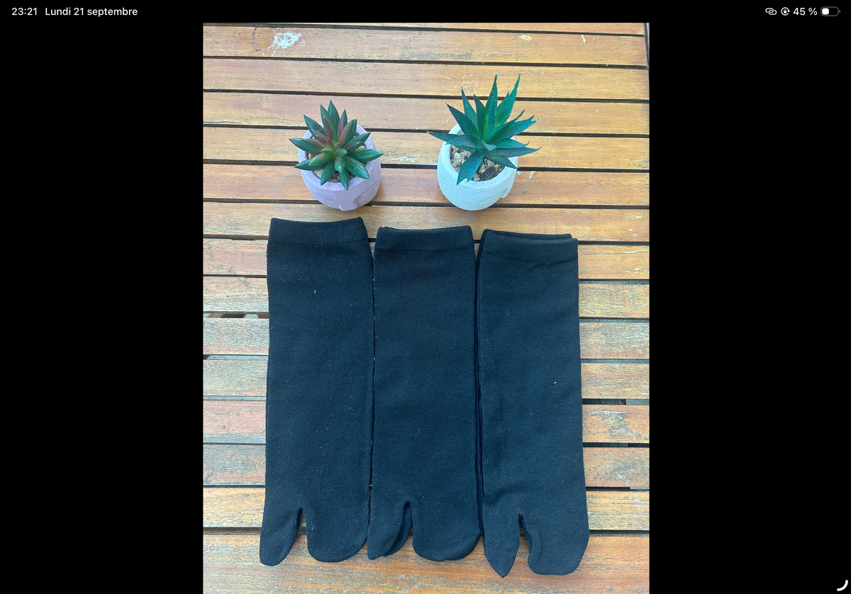 3 Paires de Chaussettes Tabi – Noir