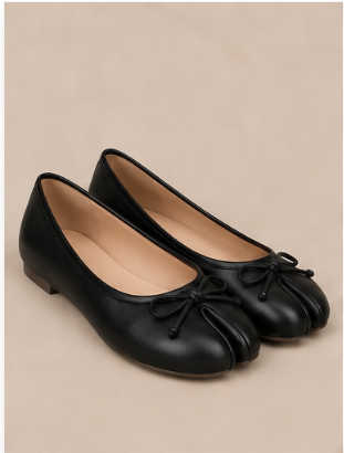 Ballerine Tabi à Nœud — Noir
