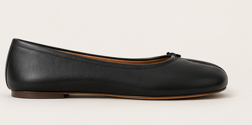 Ballerines Tabi classiques en cuir noir pour femme - House Of The Tabi