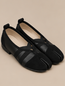 Mary Jane Tabi à Brides Croisées — Noir