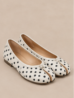 Ballerine Tabi à Pois — Blanc & Noir