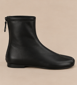 Bottine Tabi Noir – Fermeture zippée à l’arrière