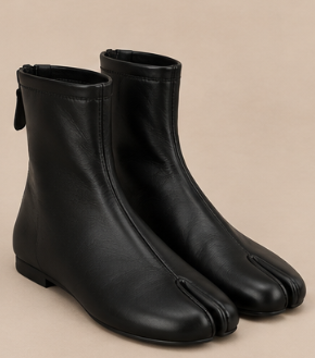 Bottine Tabi Noir – Fermeture zippée à l’arrière