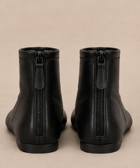 Bottine Tabi Noir – Fermeture zippée à l’arrière