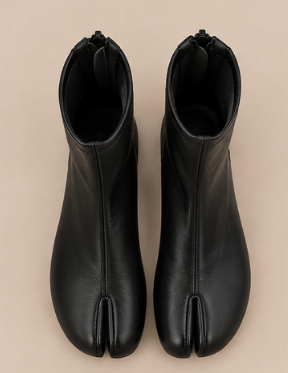 Bottine Tabi Noir – Fermeture zippée à l’arrière