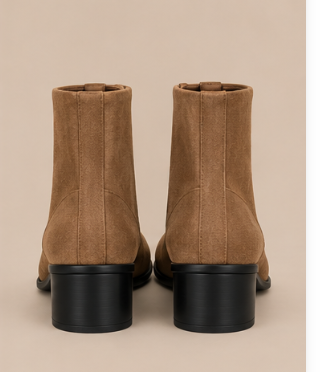 Bottine Tabi à Talons Marron – Effet Daim