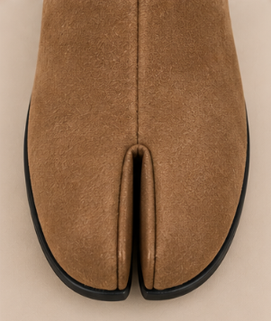 Bottine Tabi à Talons Marron – Effet Daim