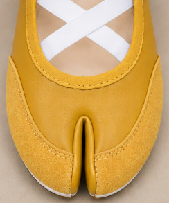 Mary Jane Tabi à Brides Croisées — Jaune