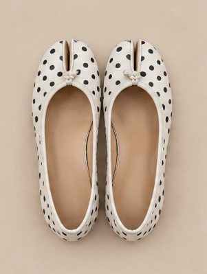 Ballerine Tabi à Pois — Blanc & Noir