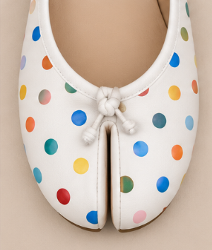 Ballerine Tabi à Pois — Noir Multicolore