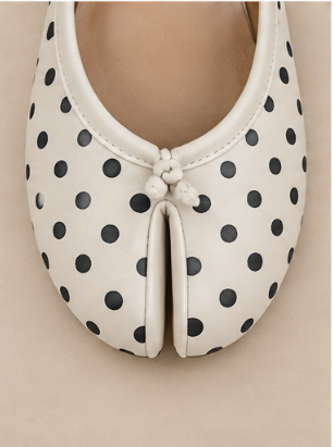 Ballerine Tabi à Pois — Blanc & Noir