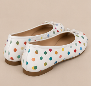 Ballerine Tabi à Pois — Noir Multicolore