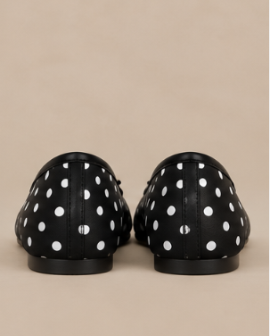Ballerine Tabi à Pois — Noir & Blanc