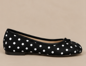 Ballerine Tabi à Pois — Noir & Blanc