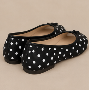 Ballerine Tabi à Pois — Noir & Blanc