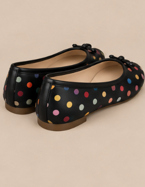 Ballerine Tabi à Pois — Noir Multicolore