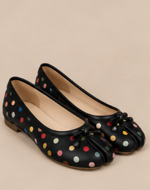Ballerine Tabi à Pois — Noir Multicolore