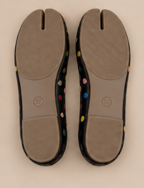 Ballerine Tabi à Pois — Noir Multicolore