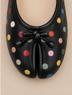 Ballerine Tabi à Pois — Noir Multicolore