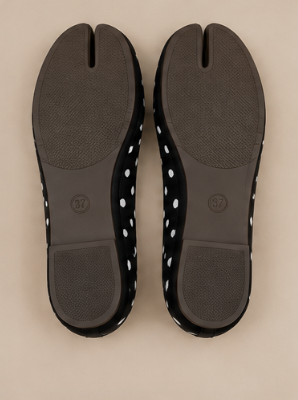 Ballerine Tabi à Pois — Noir & Blanc