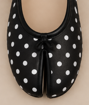 Ballerine Tabi à Pois — Noir & Blanc