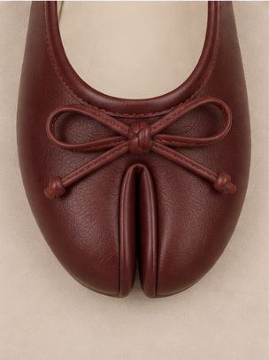 Ballerine Tabi à Nœud — Rouge